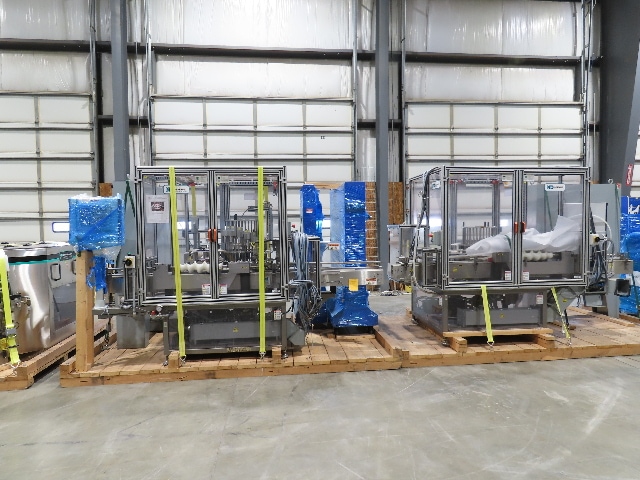 Shibuya Hoppmann Norwalt Aerosol Can Puck Sorter Inserter Line w/ Feeder Hopper