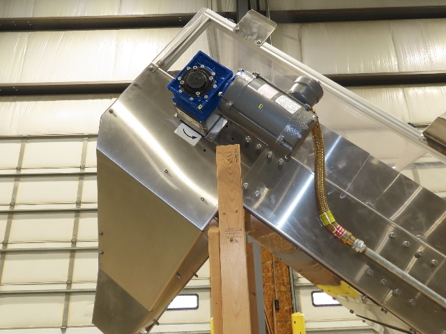 Shibuya Hoppmann Stainless Bottle Valve Feed Hopper Elevator Conveyor .5Hp 460V