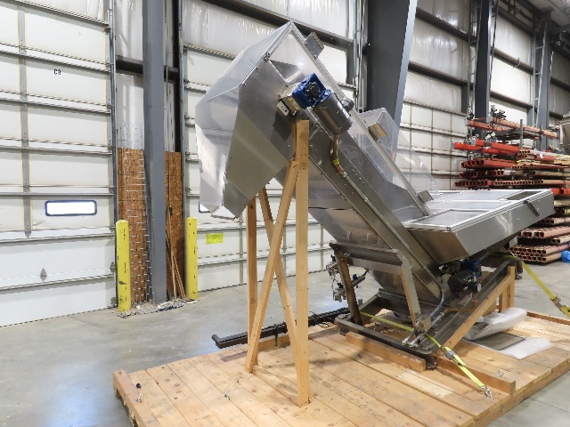 Shibuya Hoppmann Stainless Bottle Valve Feed Hopper Elevator Conveyor .5Hp 460V