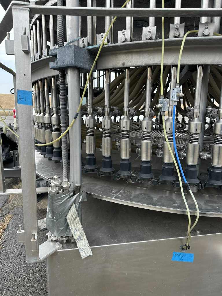 80 Head U.S. Bottlers Machinery Co. Gravity Liquid Filler Monoblock PGF-80