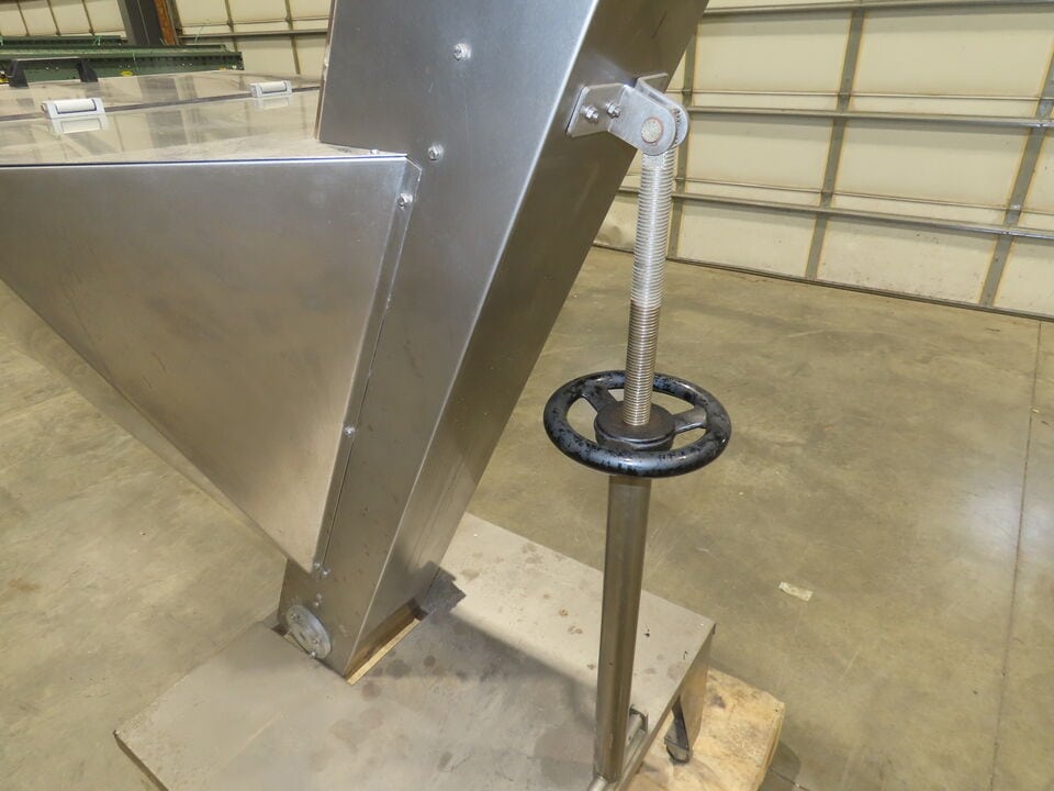 Marin G&C Bottle Cap Elevator Stainless Hopper 8" Incline Conveyor 2-15 FPM 480V