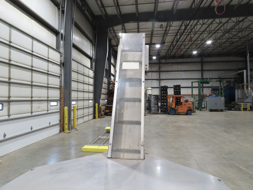 Marin G&C Bottle Cap Elevator Stainless Hopper 8" Incline Conveyor 2-15 FPM 480V