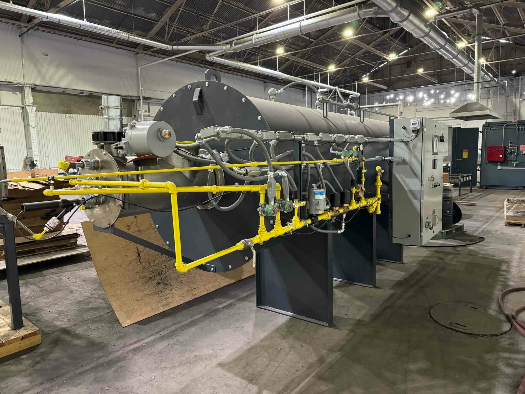 Thermal Oxidizer w/ Horizontally Fired Burner into Horizontal Oxidation Chamber