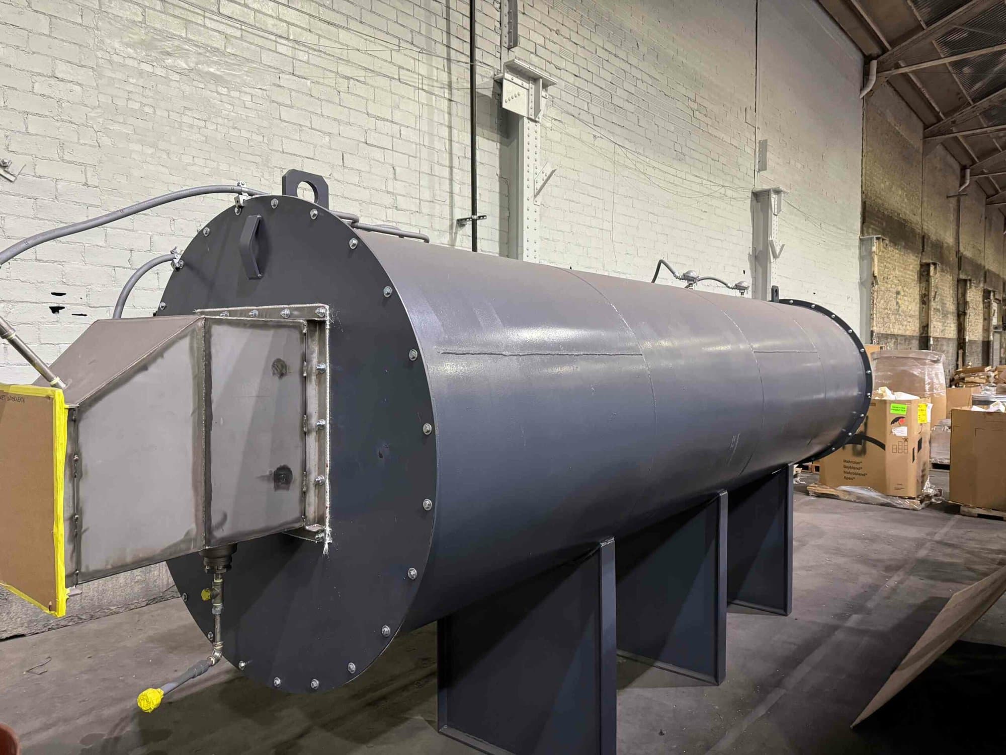 Thermal Oxidizer w/ Horizontally Fired Burner into Horizontal Oxidation Chamber