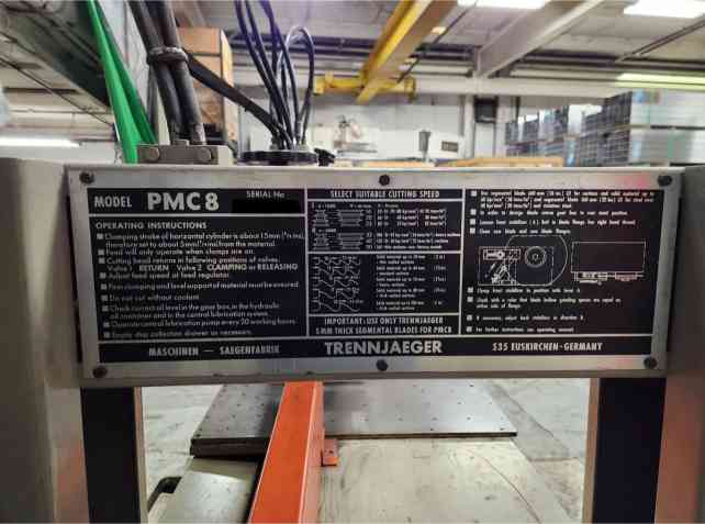 8.5" x 26" Trennjaeger PMC-8 Cold Saw