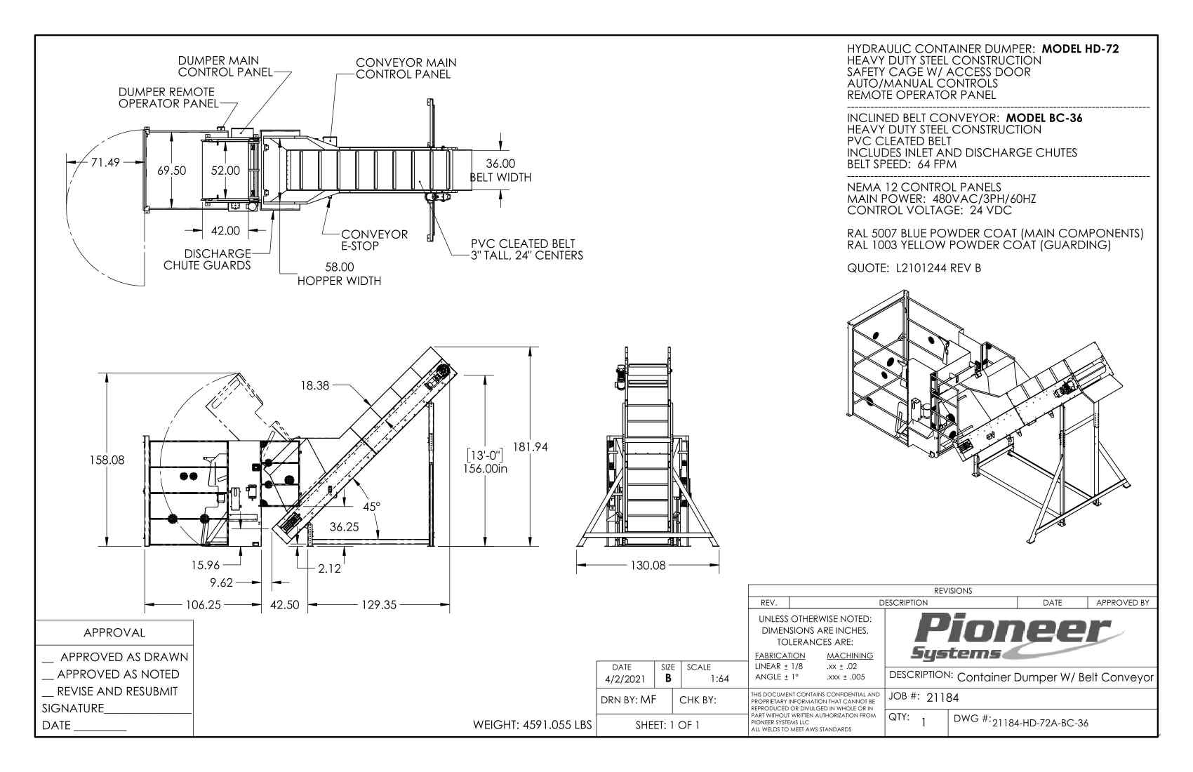 Pioneer Systems HD-72 Dumper with Conveyor #1