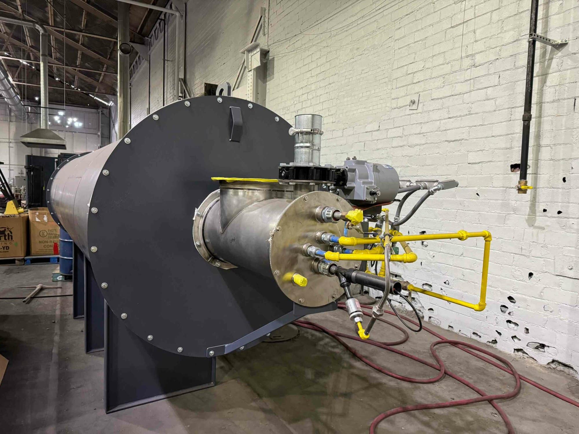 Thermal Oxidizer w/ Horizontally Fired Burner into Horizontal Oxidation Chamber