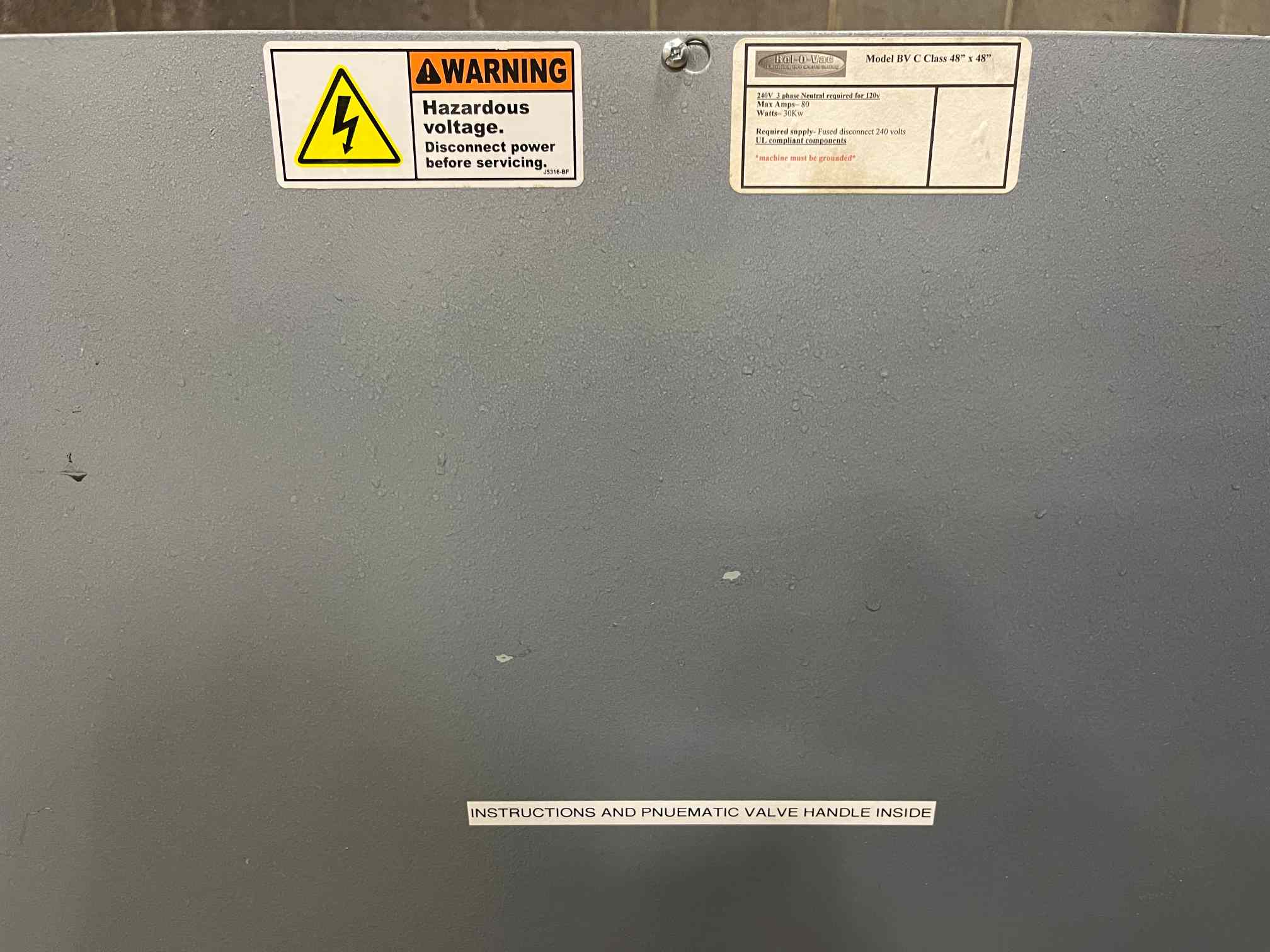48" x 48" Bel-O-Vac Model BV C Class Vacuum Former