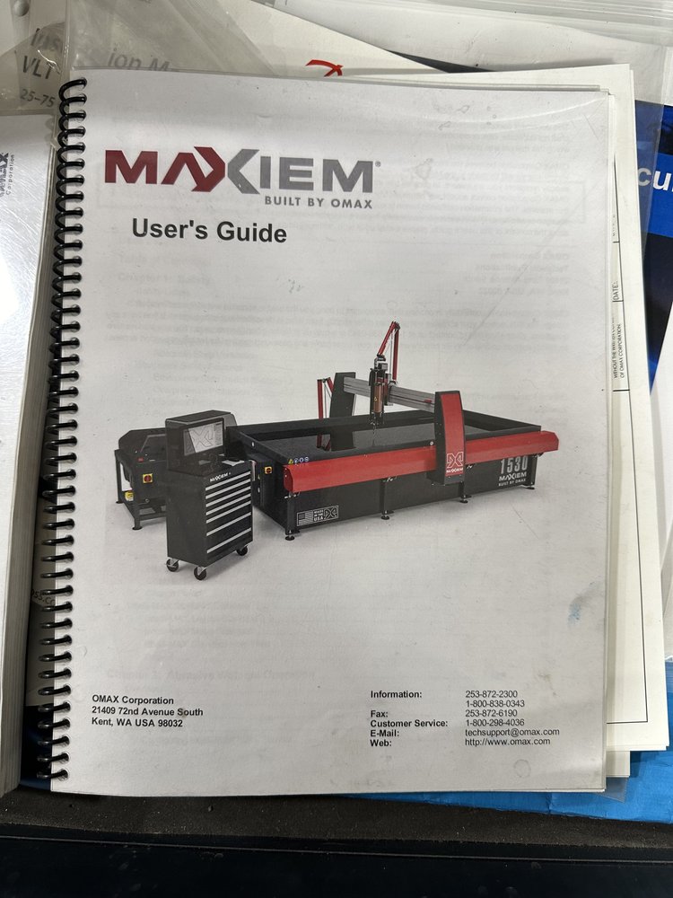 5' x 10' Omax 1530 Maxiem Waterjet