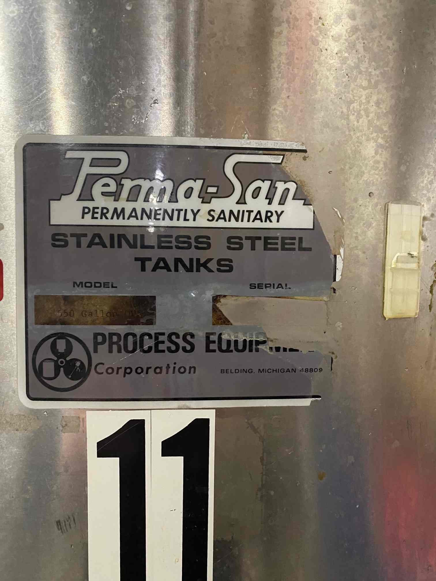 650 Gallon Perma-San OVS Stainless Steel Tank