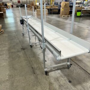(3) 15' x 2.5' Cleated Belt Incline Conveyor