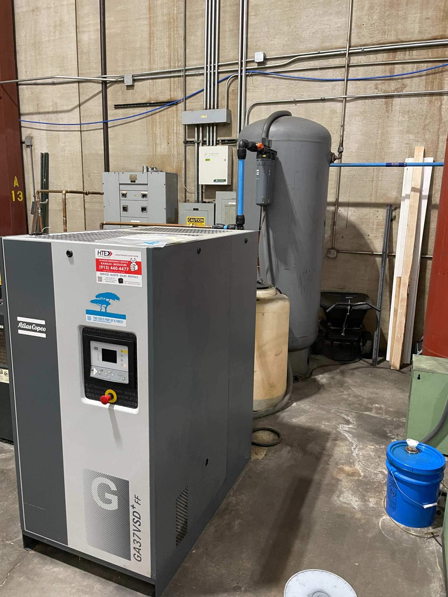 50 HP Atlas Copco Air Compressor Model GA37VSD+ FF