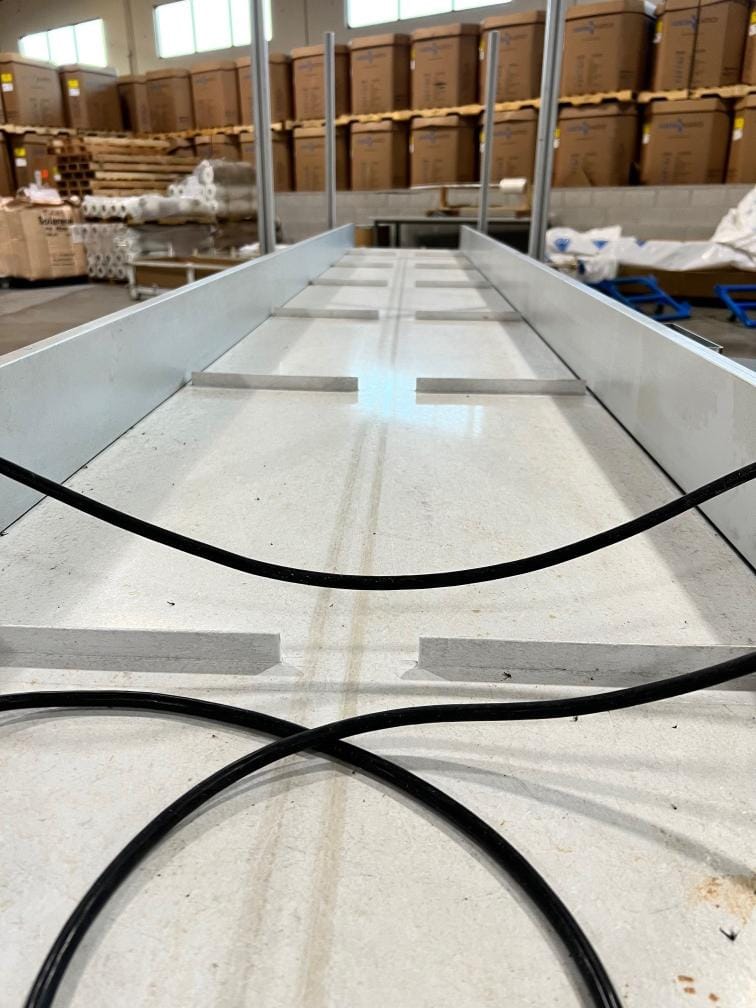 (3) 15' x 2.5' Cleated Belt Incline Conveyor