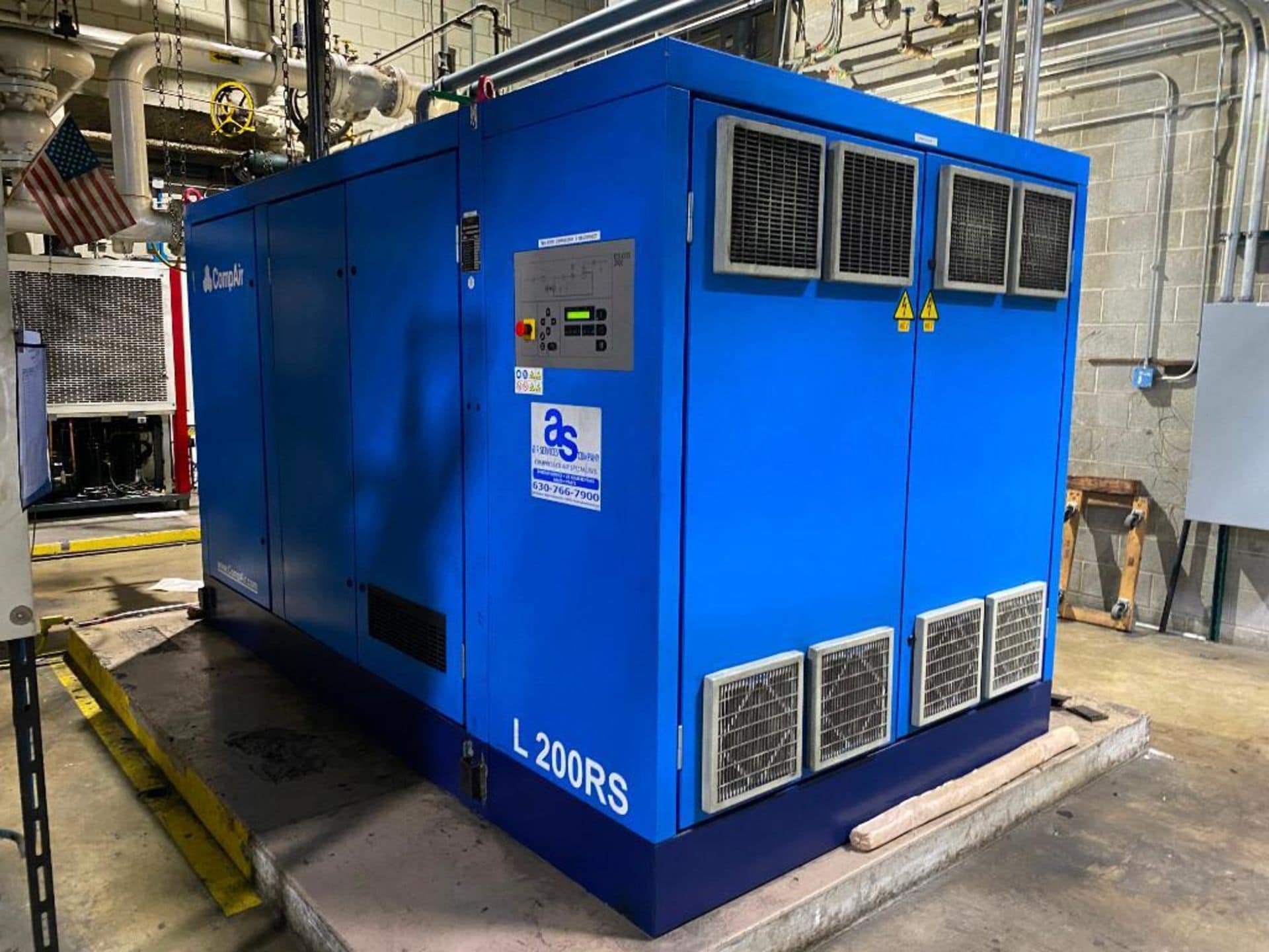 2008 compair 200-kw air compressor type l200rs-9w sn 349031-0782 2008 compair 200-kw air compressor type l200rs-9w sn 349031-0782