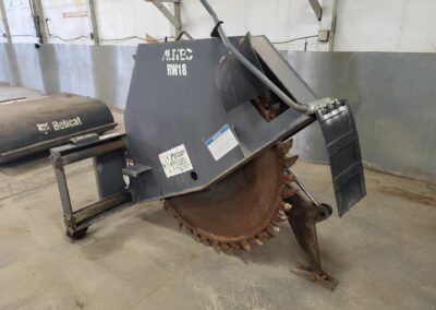 alitec concrete saw rock wheel attachment for skid steer - bobcat