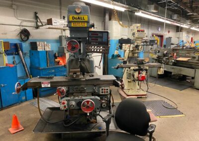 doall vertical milling machine 53in x 12in t-slot table acu-rite iii 2-axis dro