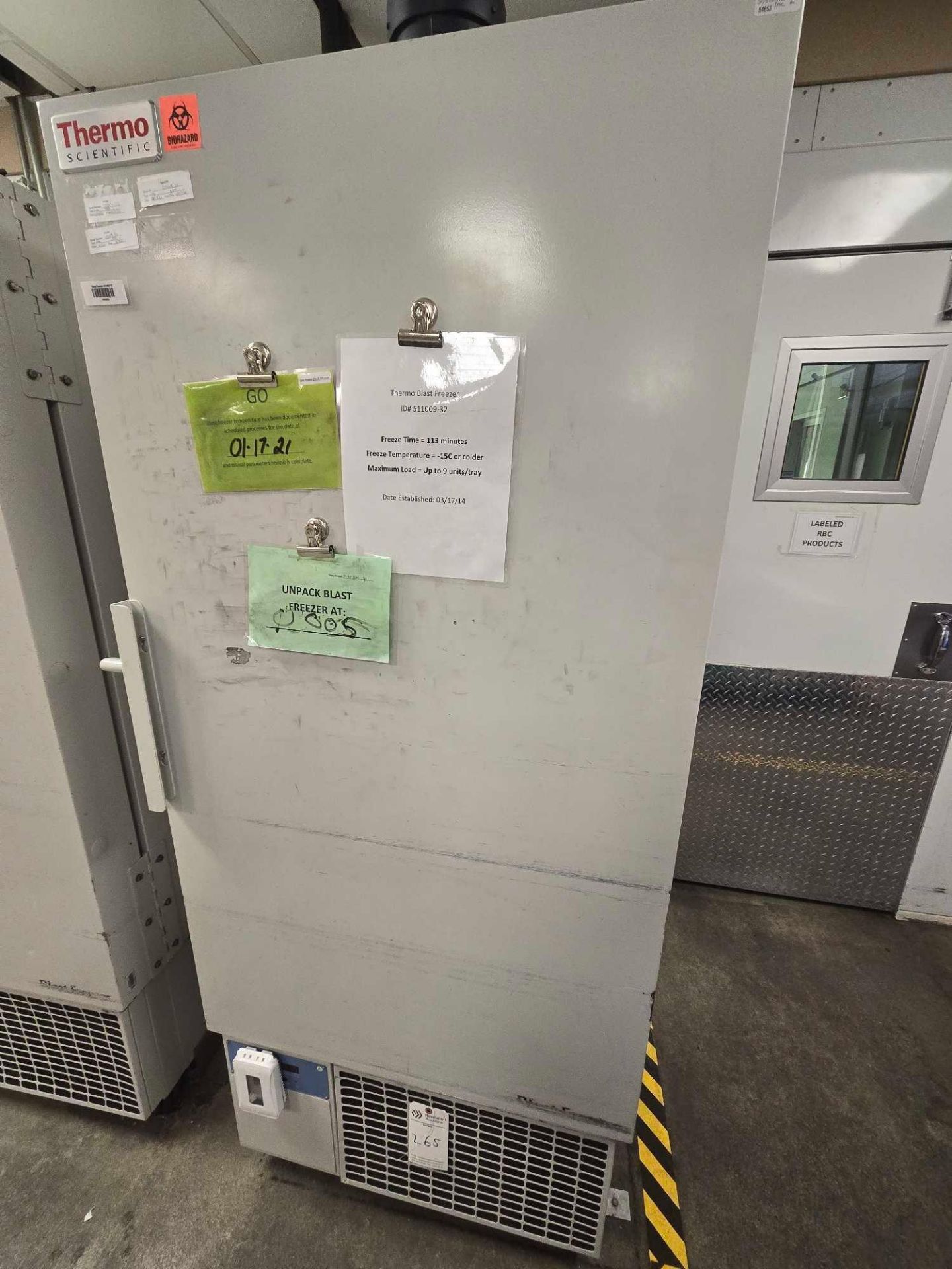 thermo scientific 8101 blast freezer 1 wtrays mfg. 2010 thermo scientific 8101 blast freezer 1 wtrays mfg. 2010