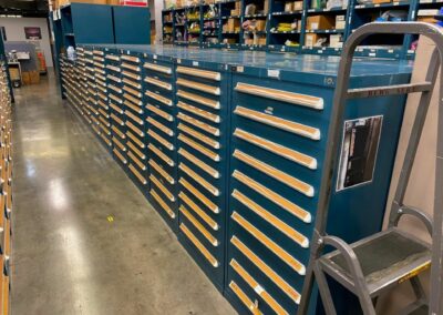 vidmar 7-drawer cabinet with hasps magnetic catches brush seater and commutator cleaners helicoil set