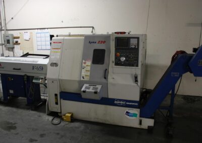 1997 doosan daewoo lynx 220 cnc lathe with 6 mta bar feeder