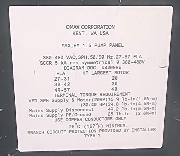 5'x10' Omax Maxiem 1530 CNC WaterJet