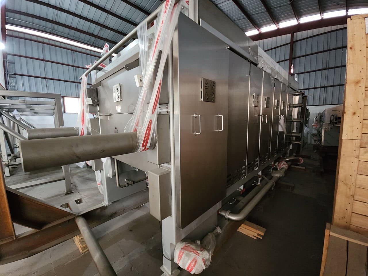 Heat and Control Complete Corn Tortilla Line, 2023 - Includes Processing Equipment, Masa Feeder and Sheeter, Toaster / Equilibrator, Frying Section, Seasoning Section - NEW IN CRATES - Image 4