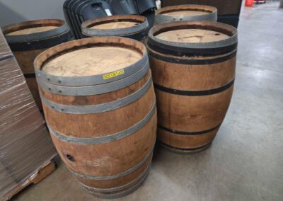 5 wooden barrels for aging liquor