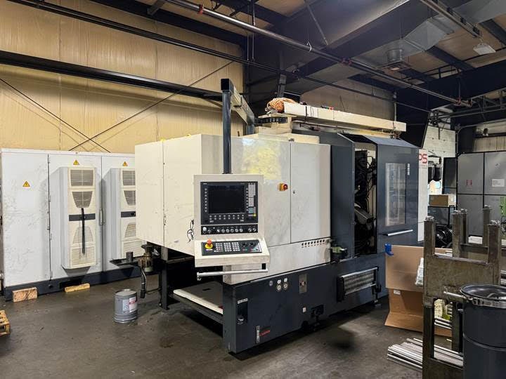 ZPS Mori-Say 8/42 42-mm 8-Spindle CNC Screw Machine, 2015 - Y-Axis Stations, 3 Live Tools, Motorized Bar Feeder, Jorgenson Chip Conveyor