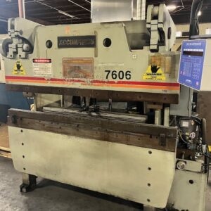 60 Ton x 6' Accurpress 7606 Hydraulic Press Brake, 1998 - CNC Backgauge, Foot Pedal
