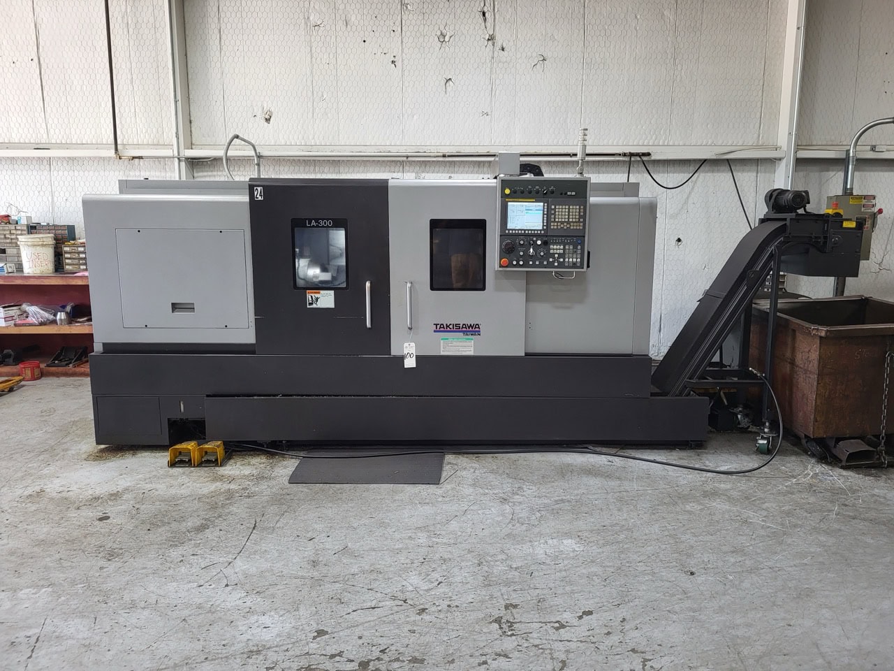 Takisawa LA-300 CNC Lathe, 2018 - Fanuc OI-TF Control, Tailstock, Chip Conveyor