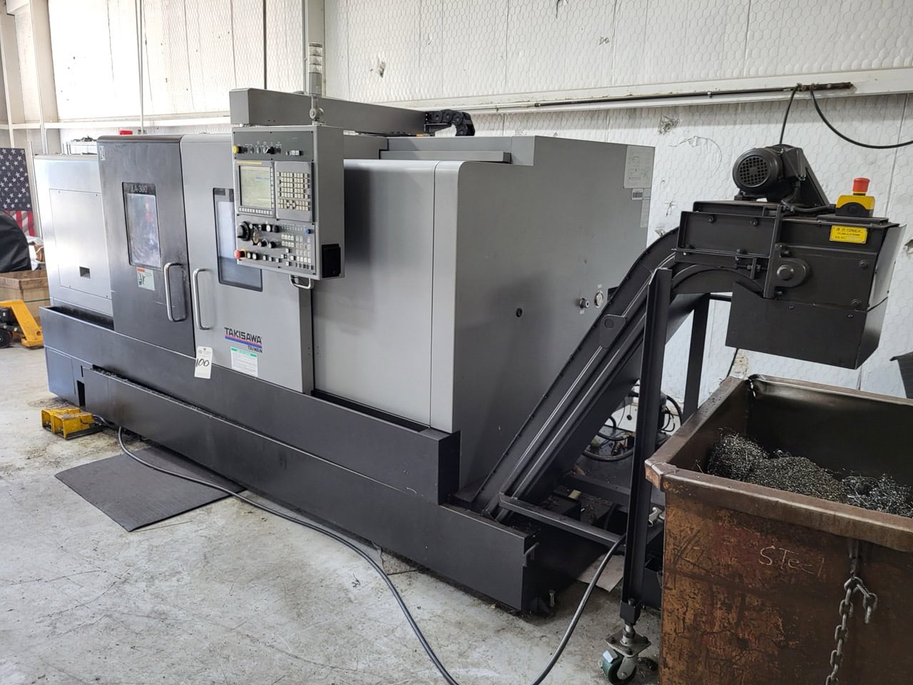 Takisawa LA-300 CNC Lathe, 2018 - Fanuc OI-TF Control, Tailstock, Chip Conveyor - Image 10
