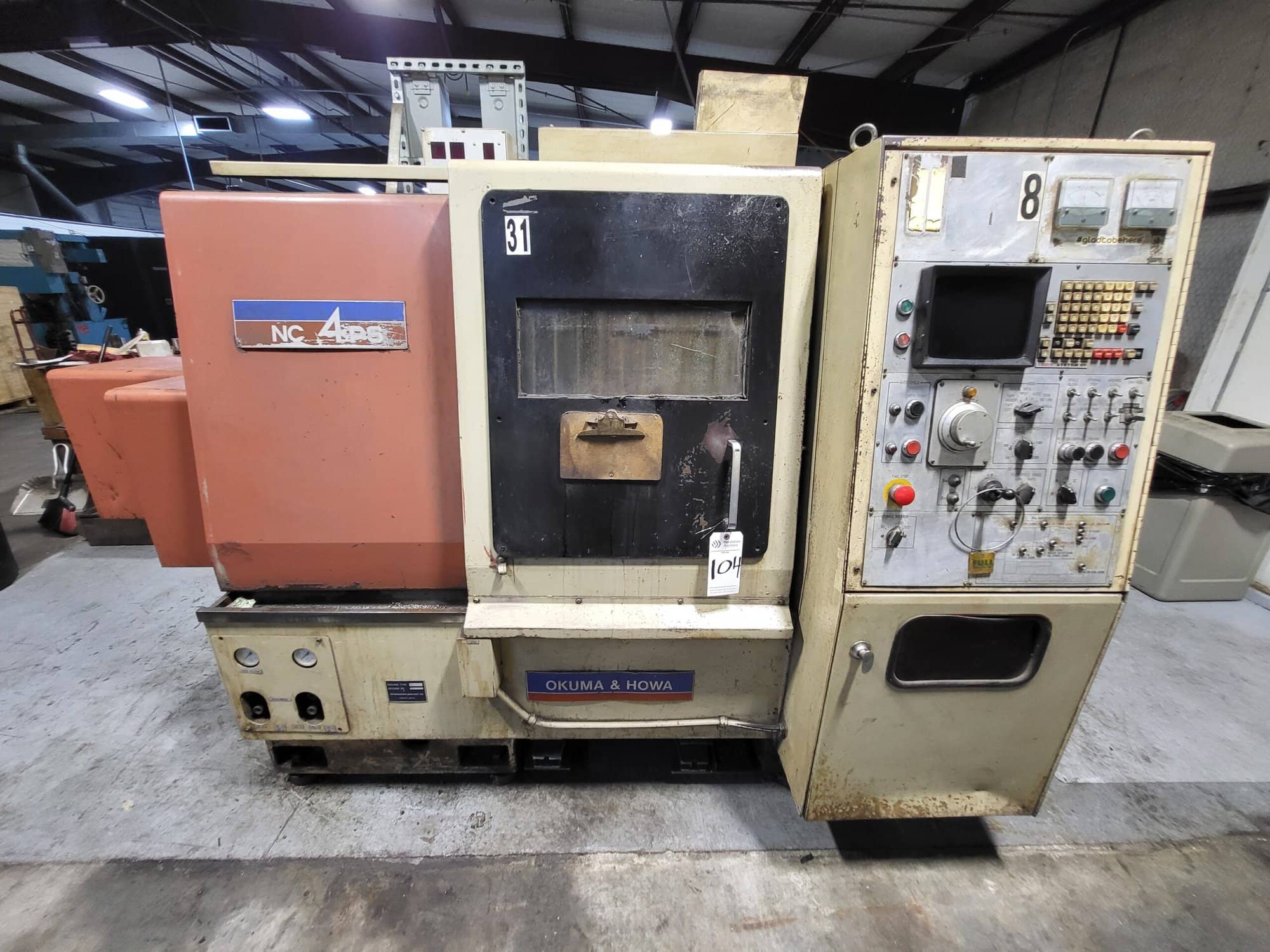 Okuma NC-4PS CNC Lathe, 1981 - Fanuc Control, 12 Position Turret