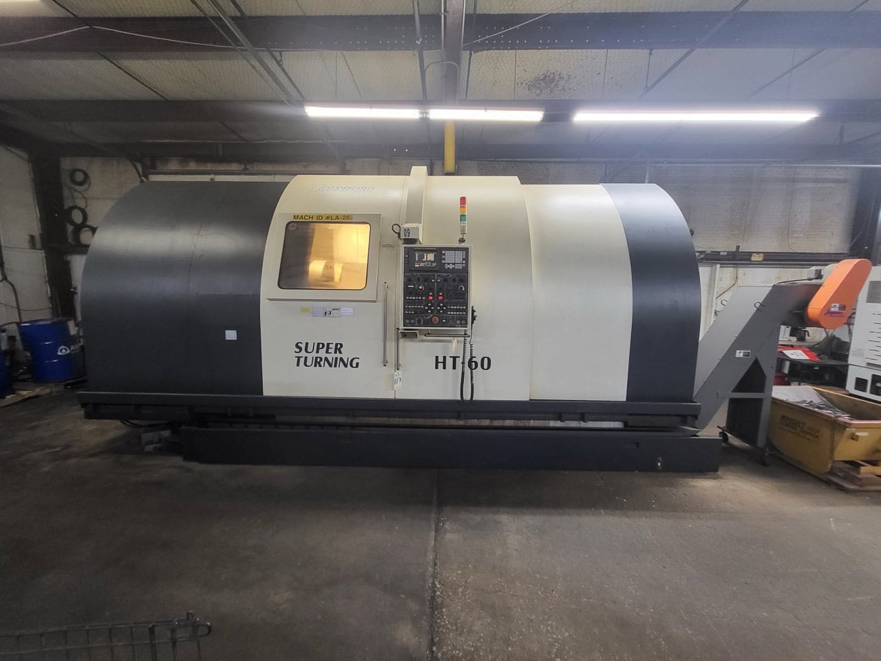 JOHNFORD HT-60-2D CNC Lathe, 2004 - Twin Turret, Chip Conveyor, Programable Tailstock, 24" Chuck - Image 2