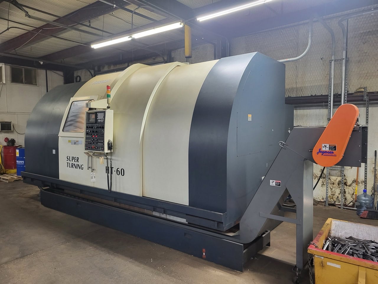 JOHNFORD HT-60-2D CNC Lathe, 2004 - Twin Turret, Chip Conveyor, Programable Tailstock, 24" Chuck - Image 4