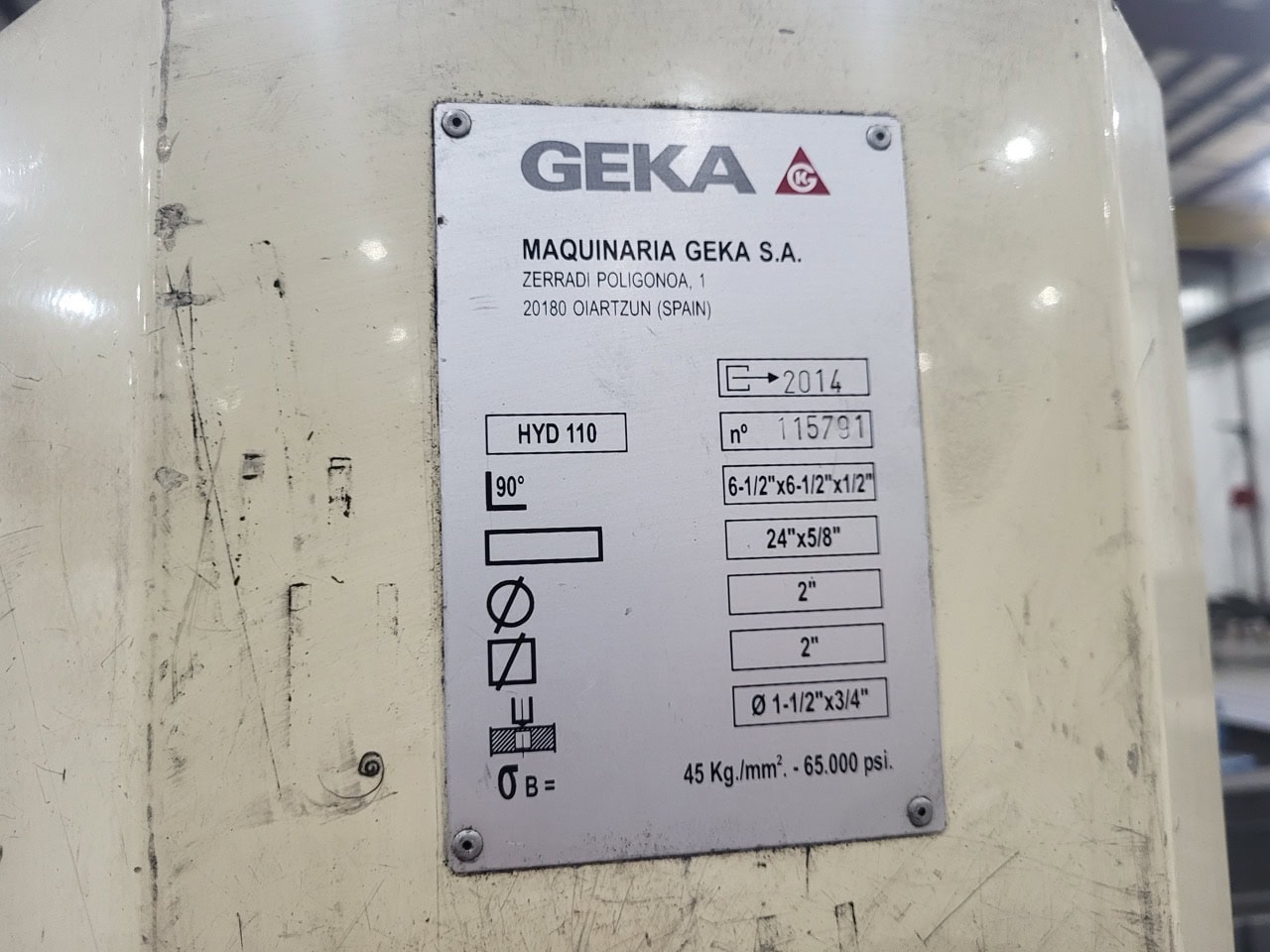 110 Ton Geka HYD 110 Ironworker, 2014 - Image 8