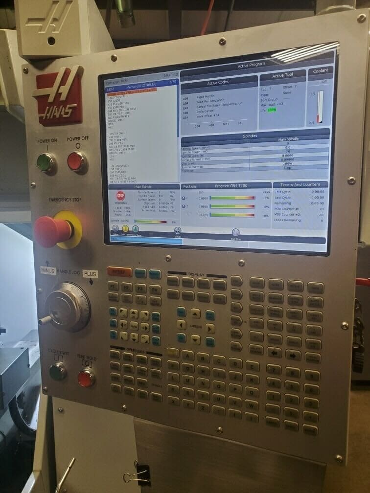 Haas CL-1 CNC Lathe, 2018 - Bar Feeder, Parts Catcher, Tooling #1 REALLY LOW HOURS - Image 3