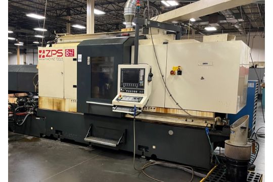 ZPS Mori-Say 8/42 42-mm 8-Spindle CNC Screw Machine, 2015 - Y-Axis Stations, 3 Live Tools, Motorized Bar Feeder, Jorgenson Chip Conveyor - Image 4
