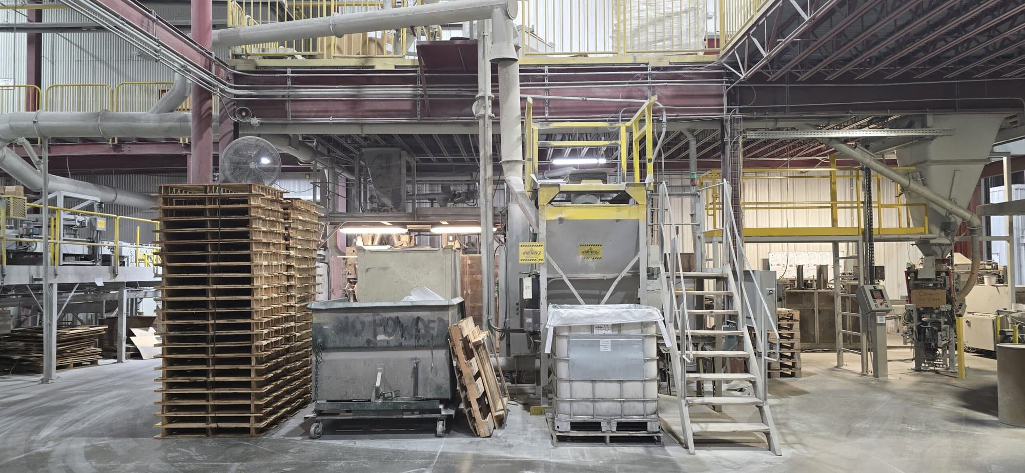 Fawema 10 Pound Cement Paper Bag Packaging Line, 1997 with Mollers PFS Palletizer, 2006 - Can be Inspected Under Power