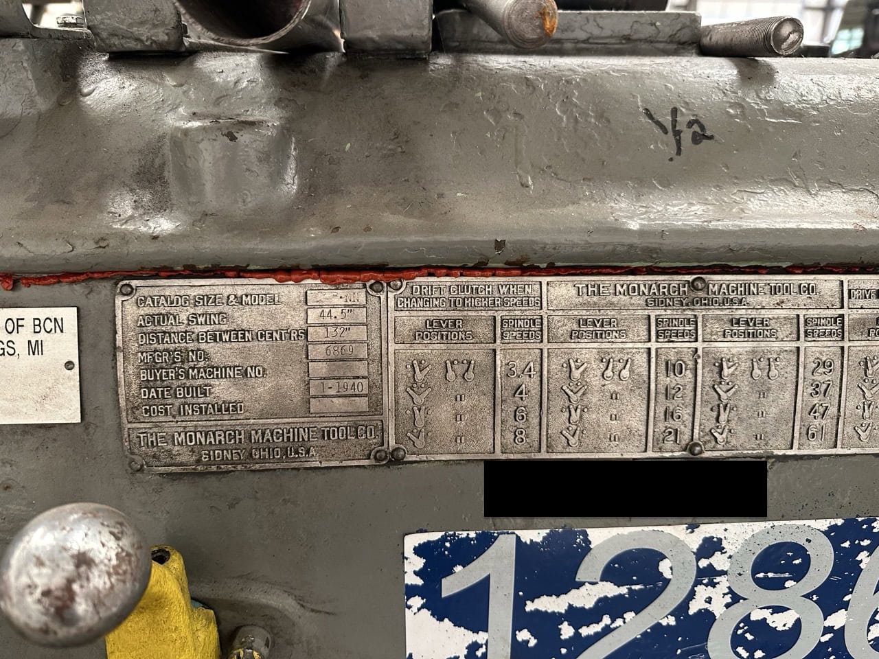 44.5" x 132" Monarch NN Engine Lathe, 1940 - 24" Chuck - Image 6