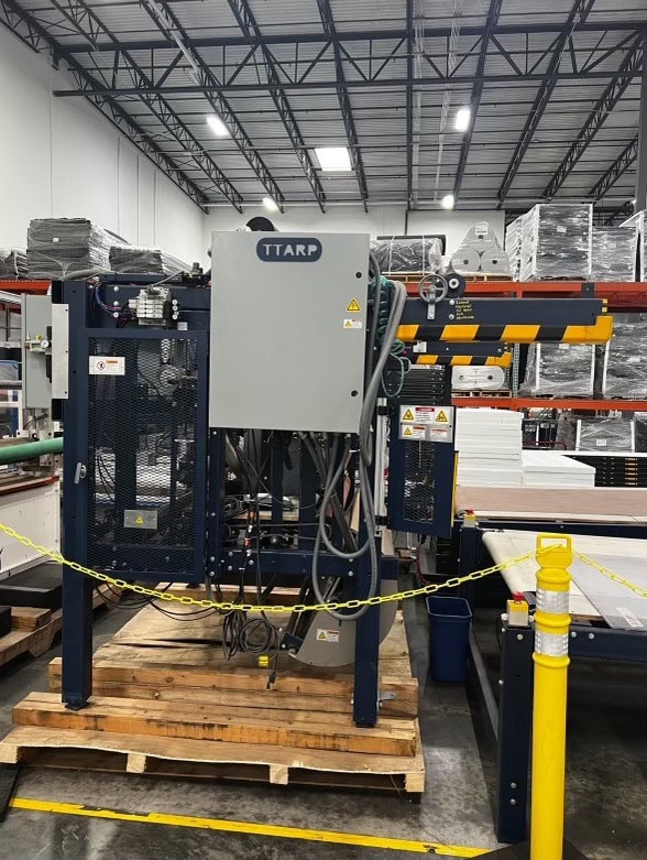 55” Ttarp HL60JM3L5TP1HW Laminator Machine with Powered Infeed and Outfeed, 2018 - Powered Cutoff, Hot Wire Cut