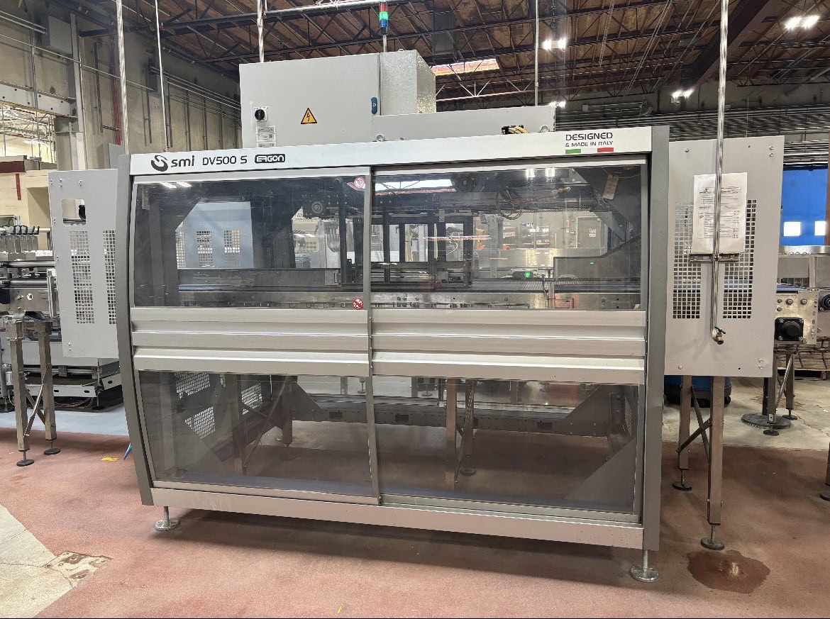 SMI WP 600 Ergon Wrap-Around Case Packer for Corrugated Cardboard Boxes with SMI DV 500 S Ergon Multilane Product Divider, 2020