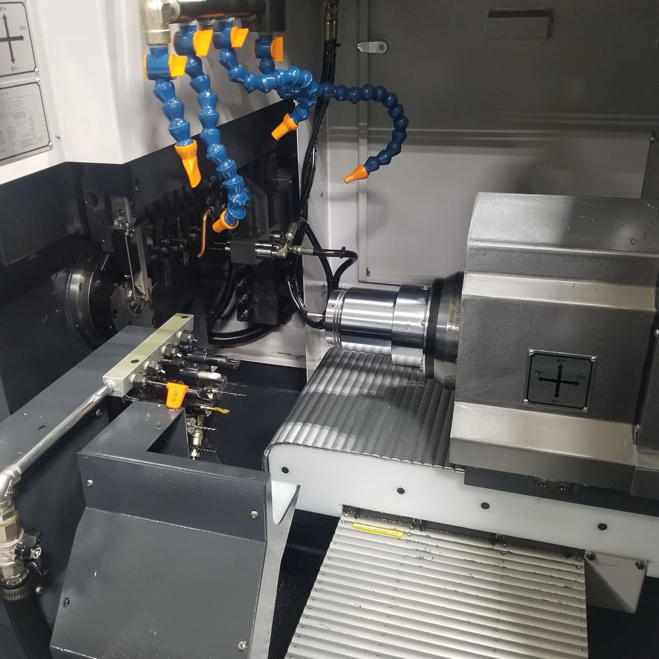 Ray Feng Machine RSB-38Y CNC Swiss Lathe, 2020 - 12' LNS Bar Feeder, High Pressure Coolant, Live Tooling, Chip Conveyor - Image 2