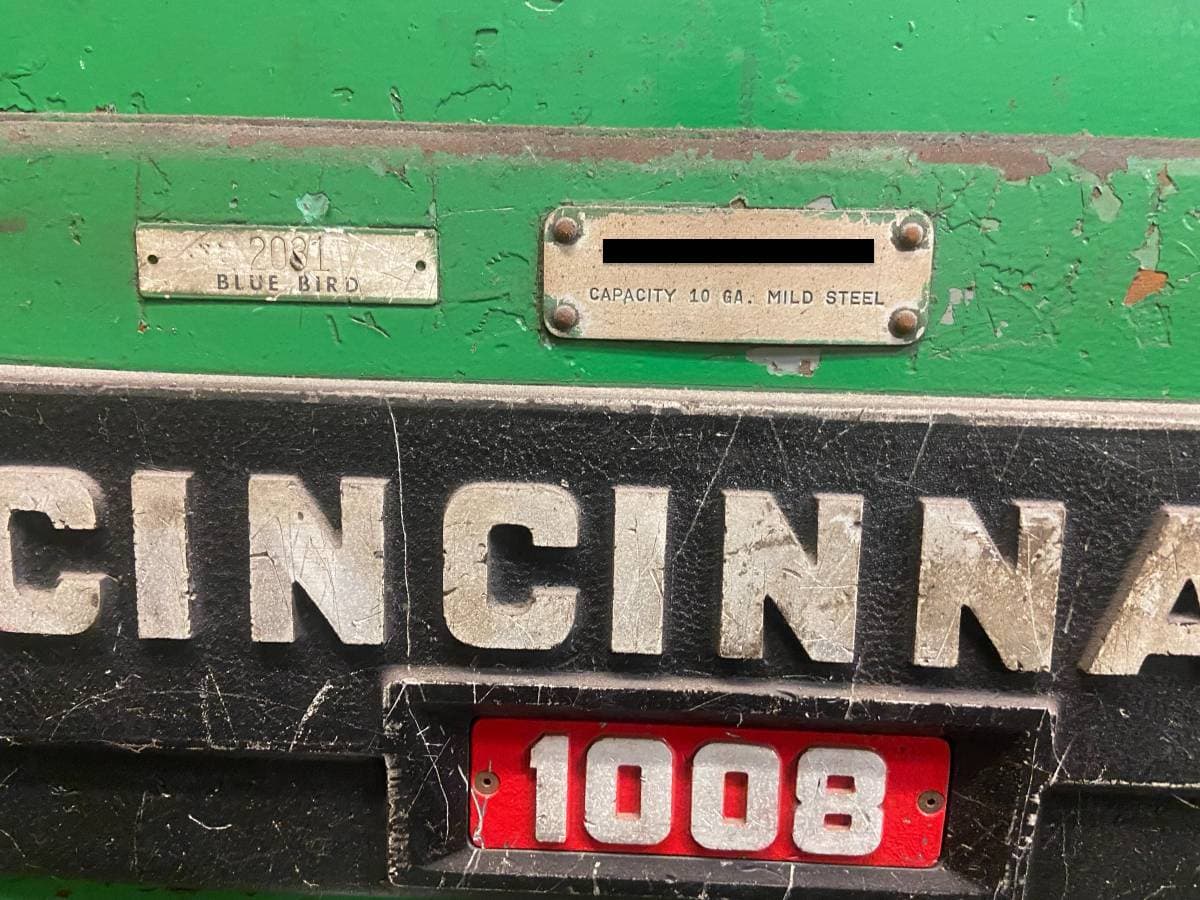 10 Ga Cincinnati 1008 Shear - Image 2