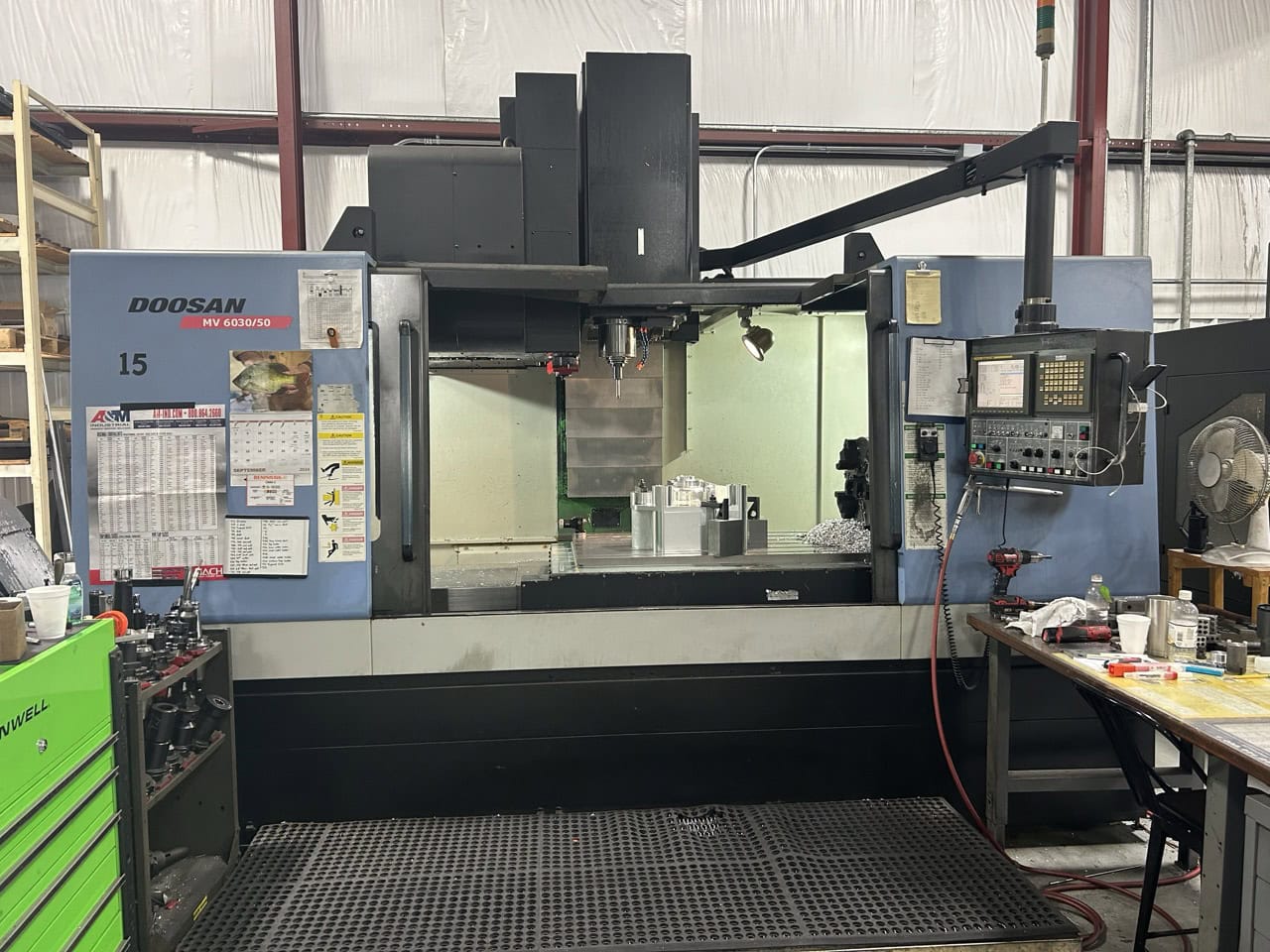 Doosan MV6030/50 VMC, 2008 - 4th Axis Wired, Chip Conveyor