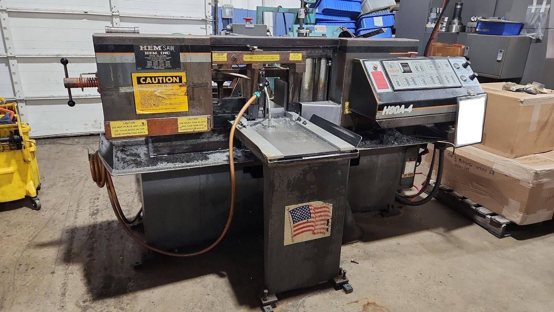 12.75" W x 12.75" H HEM Saw H90A-4 Horizontal BandSaw, 2005 - Auto Clamping, Auto Shuttle