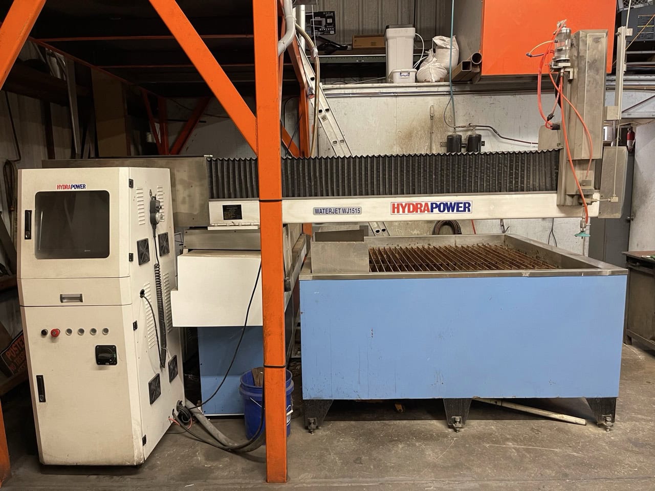 4' x 4' Hydrapower WJ515 CNC Waterjet, 2019 - 40,000 PSI, Abrasives Hopper - Image 2