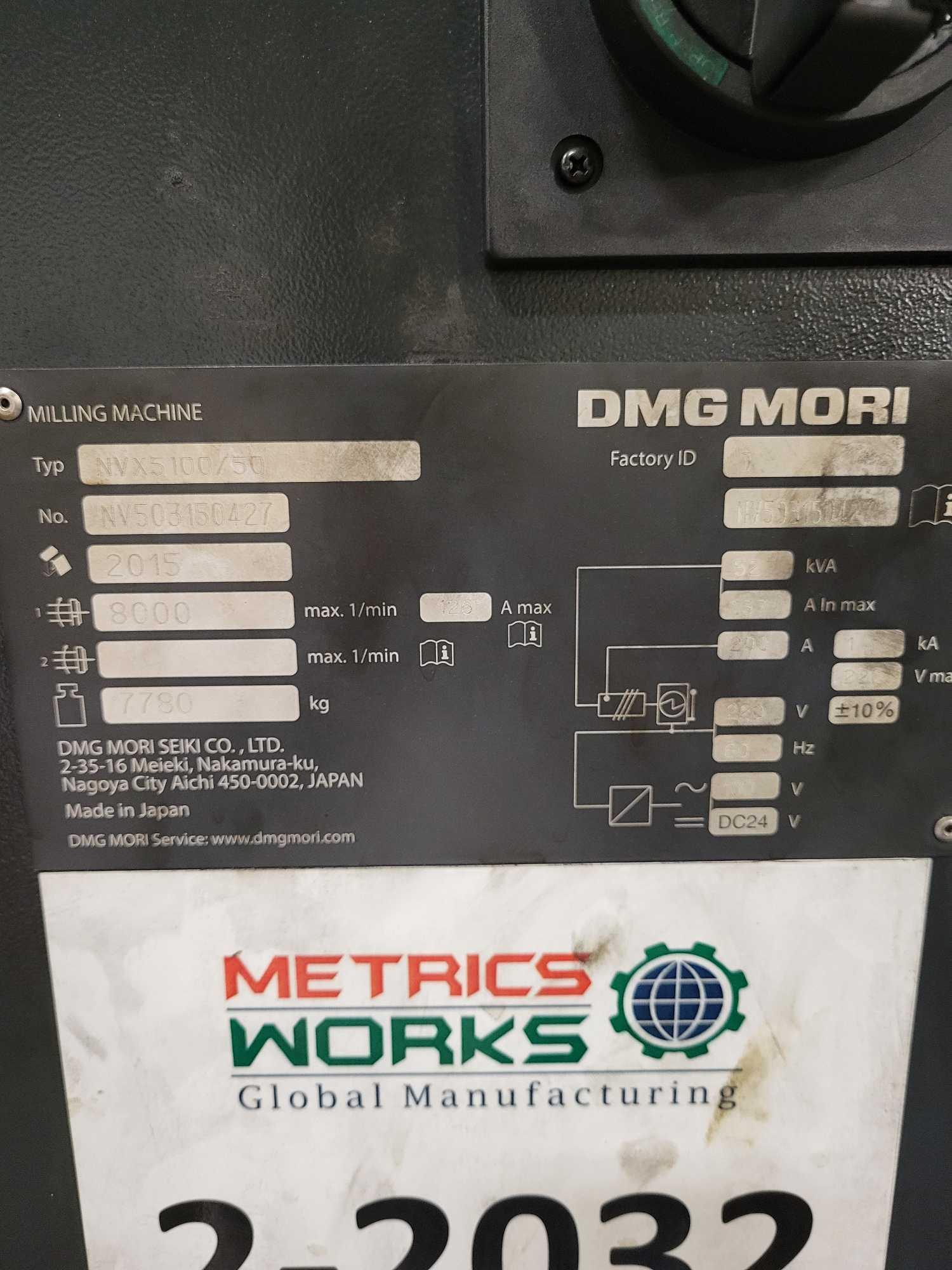 DMG Mori NVX 5100/50 CNC VMC, 2015 - Through Spindle Coolant - Image 13