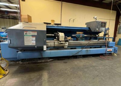1998 mazak m5n cnc flatbed lathe with dual turrets