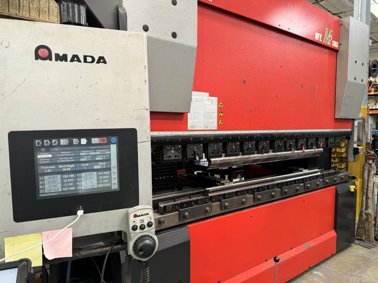 145 Ton X 10' Amada HFE M2 1303 CNC Press Brake, 2011 - 6-Axis BG, Crowning, Tooling Included - Image 2