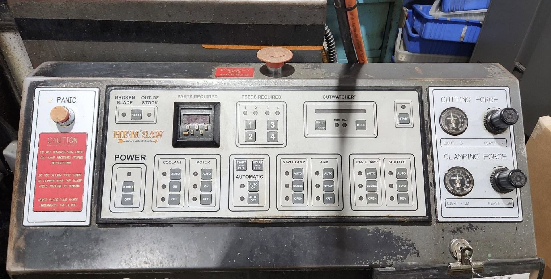 12.75" W x 12.75" H HEM Saw H90A-4 Horizontal BandSaw, 2005 - Auto Clamping, Auto Shuttle - Image 5
