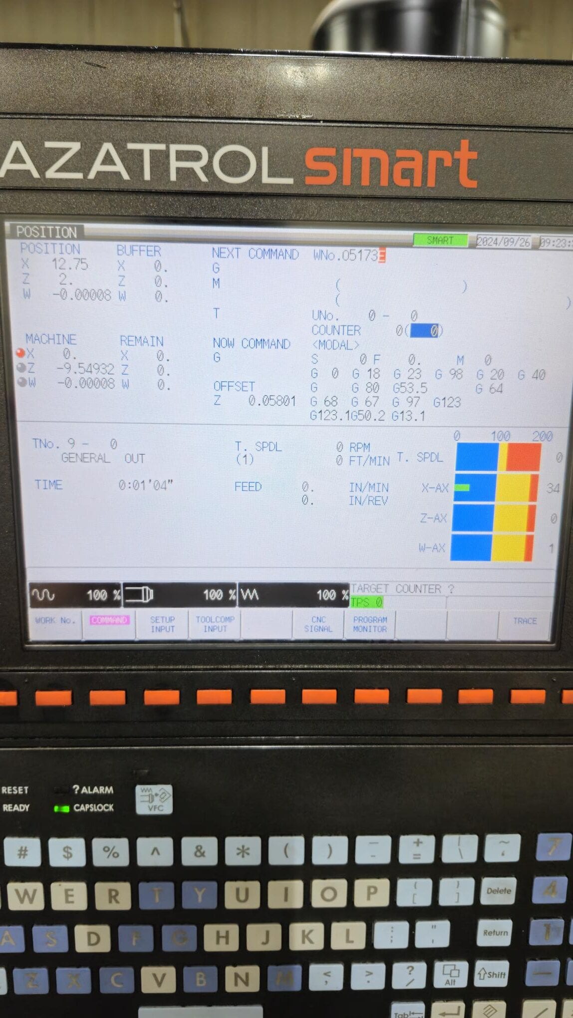 Mazak QTS-250 CNC Lathe, 2015 - Programmable Tailstock, Tool Touch Off Eye - Image 5
